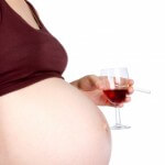 pregnant woman with wine