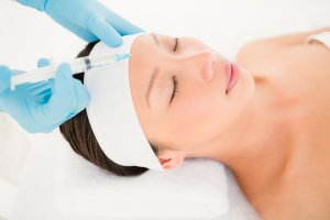 woman receiving botox injections