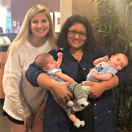 Dr. Gandhi Jourdan and preemie Twins