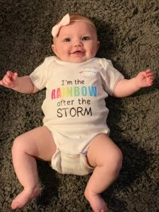 Photo of Janie's rainbow baby after her miscarriage