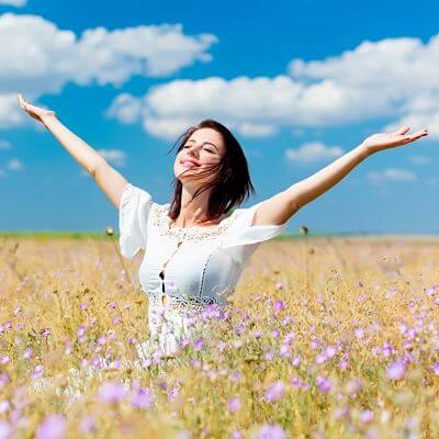 happy content woman
