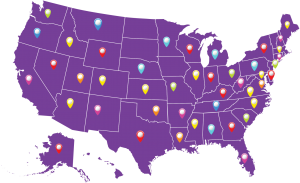 US Map of 44 States Graphic