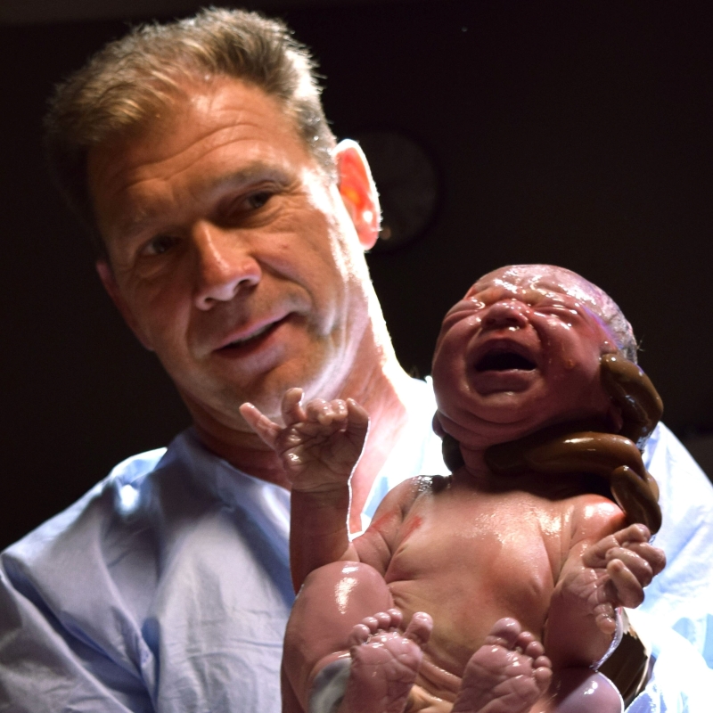 Dr. James Haley Delivering Baby