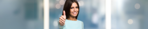 woman giving thumbs up